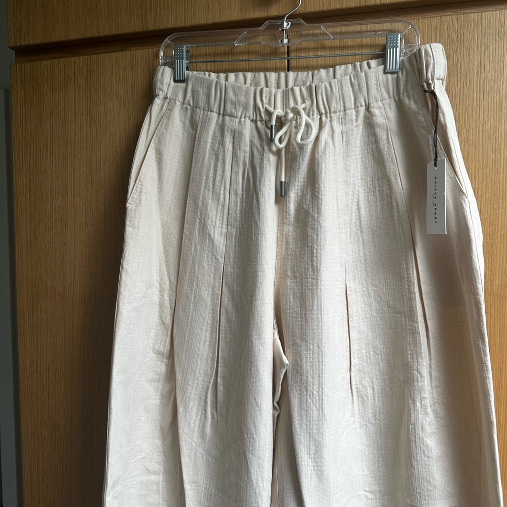 *NWT* Apiece Apart Manu drawstring pant in cream, size L - Picture 9 of 14